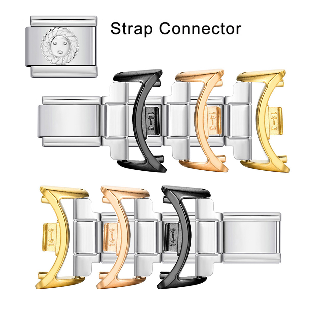 Smartwatch Stylish Watches For Women - ​ スタイリッシュなステンレス鋼スマートウォッチアダプタ 14 ミリメートルストラップコネクタ男性女性イタリアンチャームリンク 9 ミリメートルブレスレット