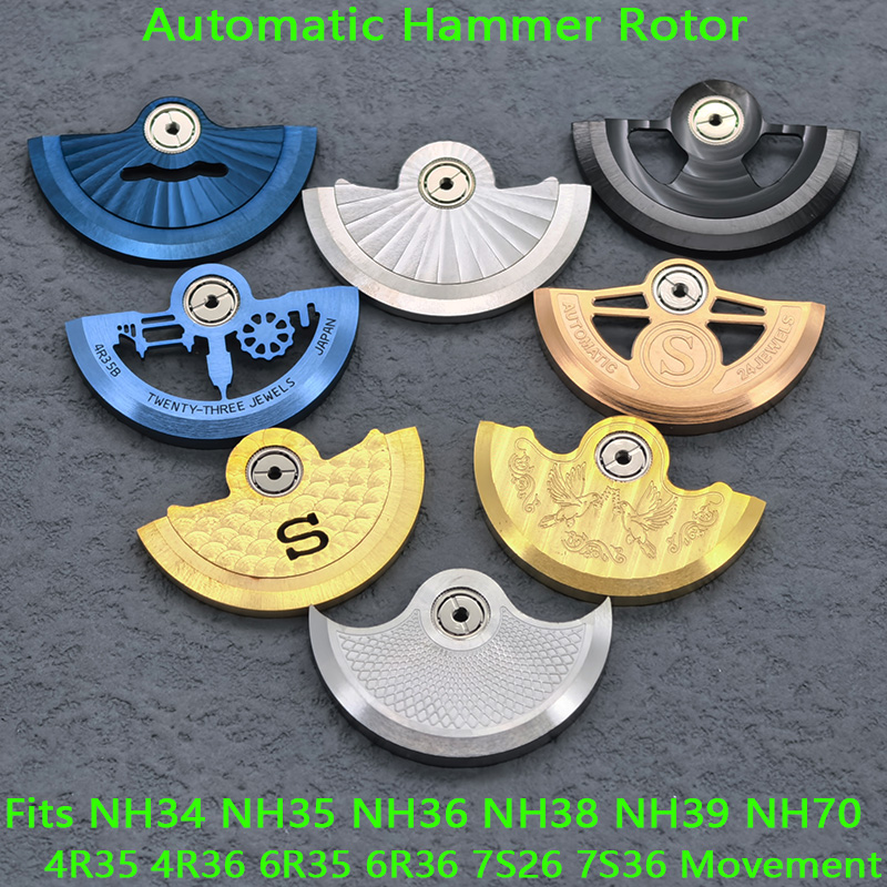 Watch Movement Rotor - カスタムNH35ムーブメントローター振動錘ローター、NH34、NH35、NH36、NH38、NH39、4R、6R、7S26ムーブメント対応、時計修理用ローター部品