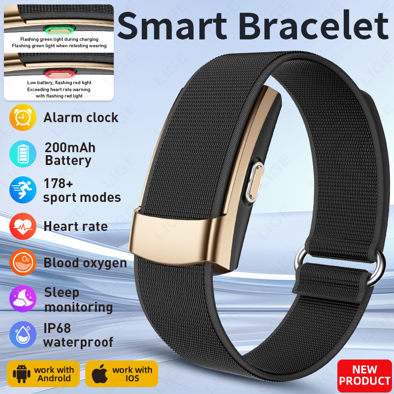 Watches Ladies Smartwatch - LIGE 新型25日間バッテリー駆動スマートブレスレット 内蔵24時間健康モニター 感情モニター 目覚まし時計 男女兼用スマートウォッチ