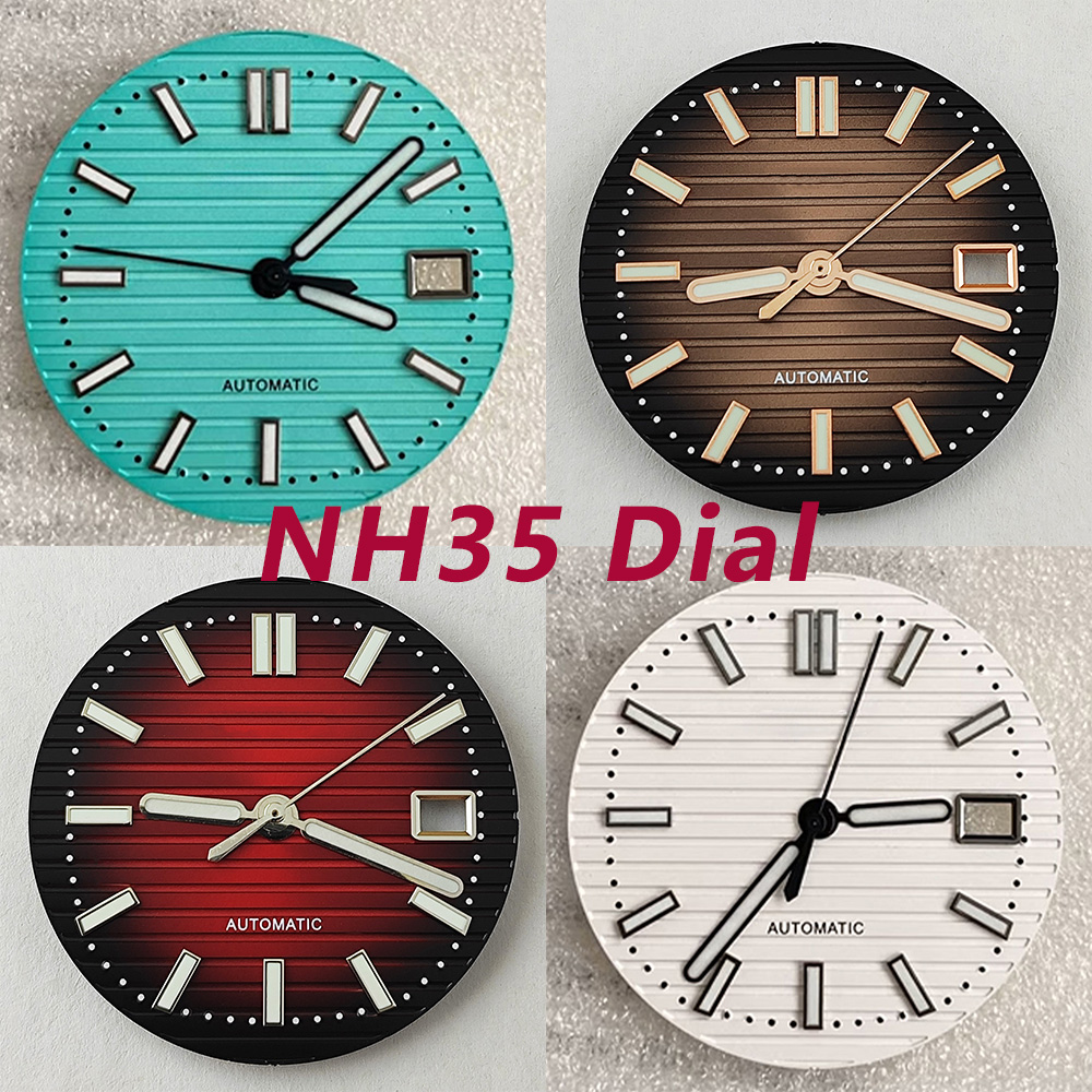 Watch Movement Rotor - 時計、アクセサリー、修理ツール用の緑色の発光ノーチラスダイヤル、nh35、s、30.5mmに適しています