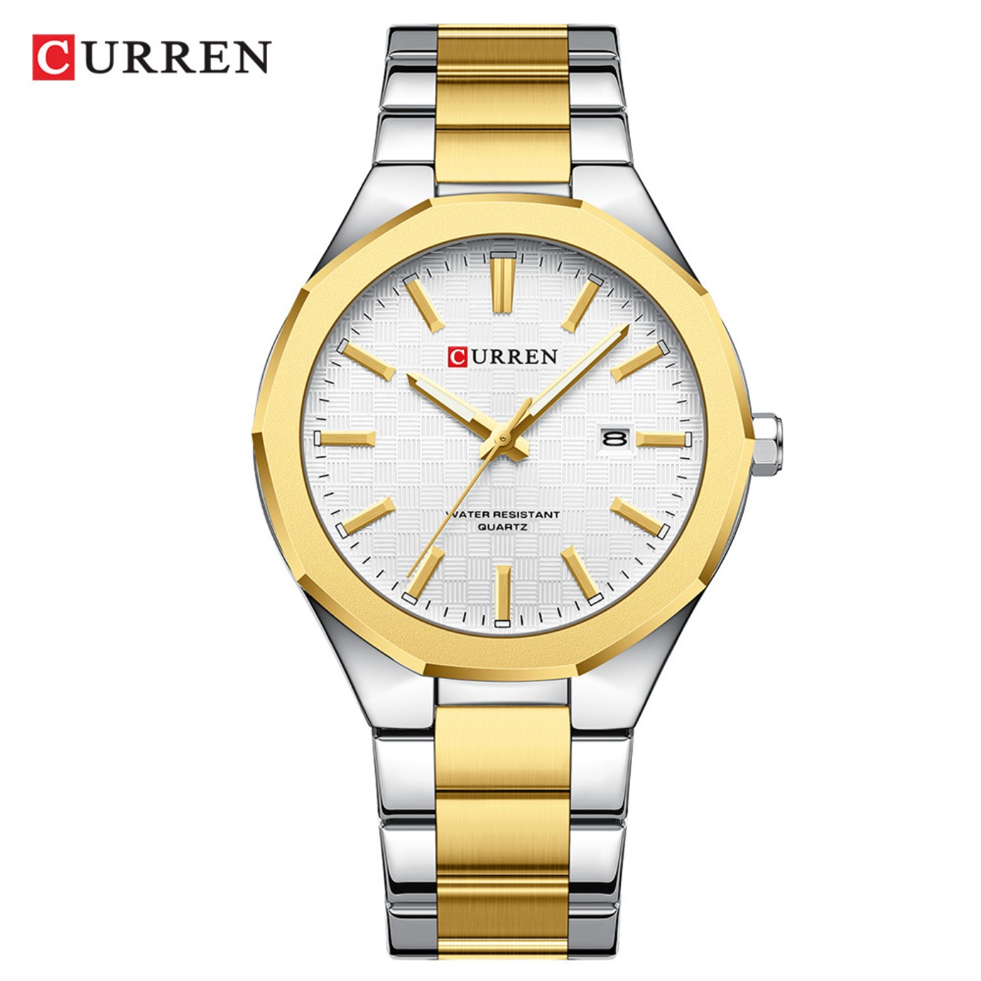 Analog Quartz Watch - CURREN メンズ シンプルなブラックダイヤル腕時計 ファッション ミニマリスト 3針アナログデザイン腕時計