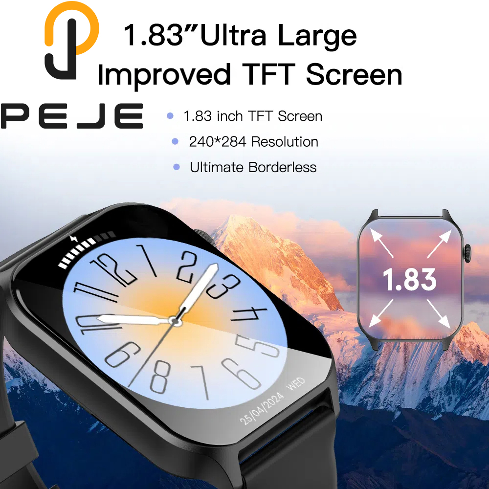 Watches Ladies Smartwatch - PEJE 新型超薄型スマートウォッチ メンズ 1.83インチ 240*284 HDピクセルディスプレイ