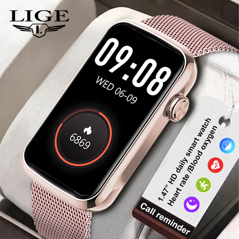 Watches Ladies Smartwatch - LIGE 1.47インチスマートウォッチ 男女兼用 スマートブレスレット 心拍数 歩数計