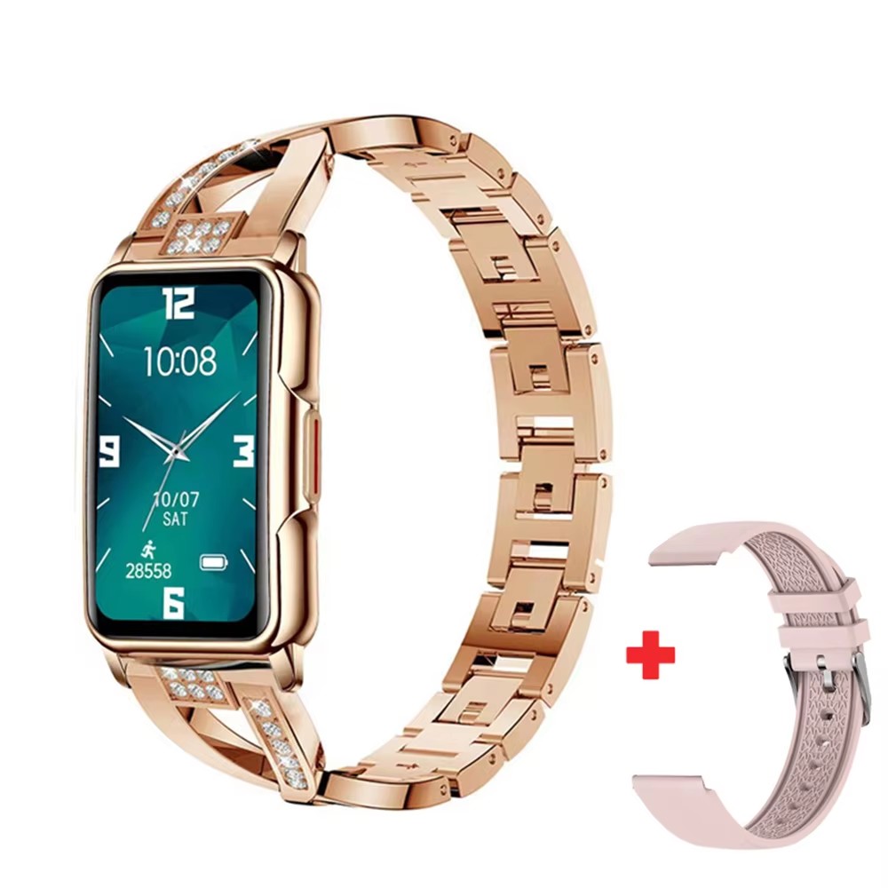 Watches Ladies Smartwatch - レディーススマートウォッチ女性高級ダイヤモンド腕時計心拍数モニターフィットネストラッカースマートウォッチ Android IOS 電話用