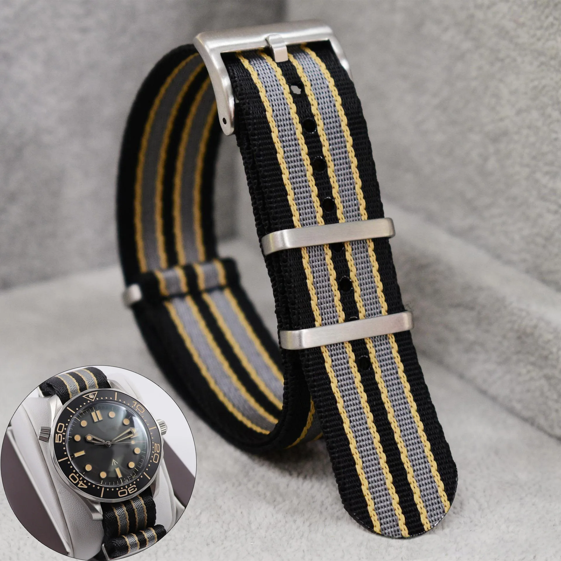 Nato Strap Nylon - 20mm ナイロン時計ストラップ オメガ 007 交換用高密度ナイロンバンド ロレックス用