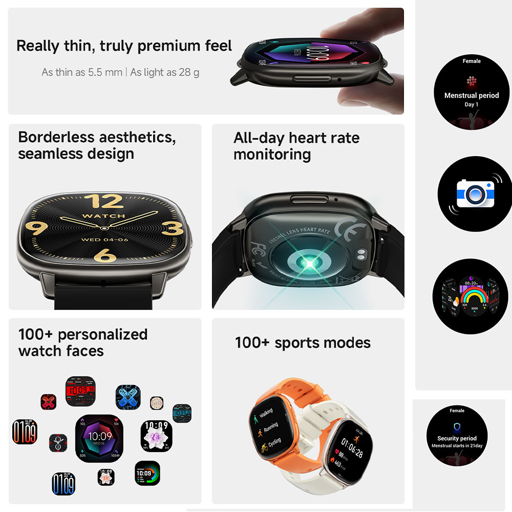 新型超薄型ファッションスマートウォッチ 1.73インチ AM - Smartwatch Stylish Watches For Women のレビューと価格