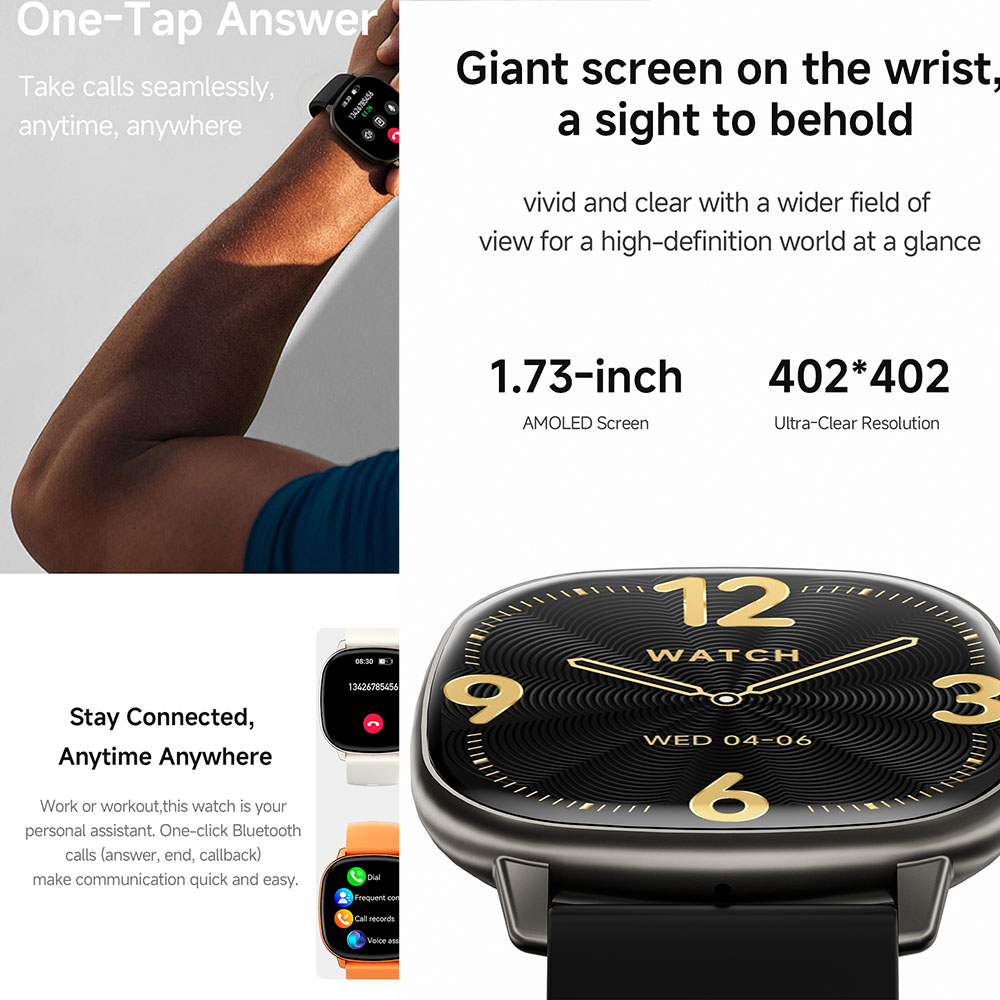 新型超薄型ファッションスマートウォッチ 1.73インチ AM - Smartwatch Stylish Watches For Women のレビューと価格