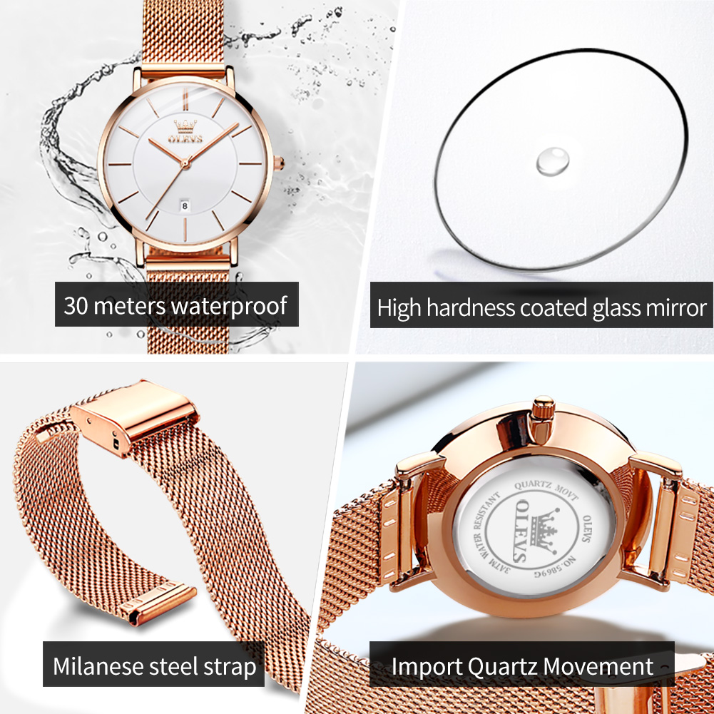 OLEVS レディース腕時計 5869 エレガントでおしゃれ - Analog Quartz Watch のレビューと価格