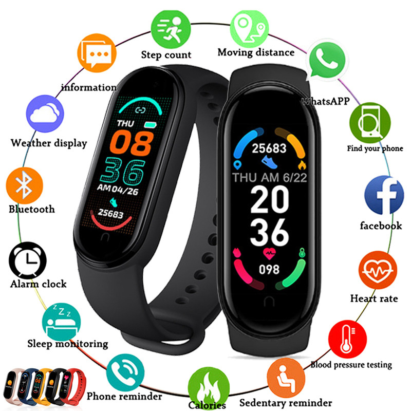 M6 スマートウォッチ男性女性スポーツスマートリストバンド心 - Smartwatch Iphone Watches For Women のレビューと価格