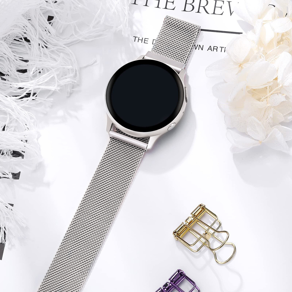 女性のためのファッショナブルな時計バンド,豪華なリストバンド - Smartwatch Samsung Watches For Women のレビューと価格