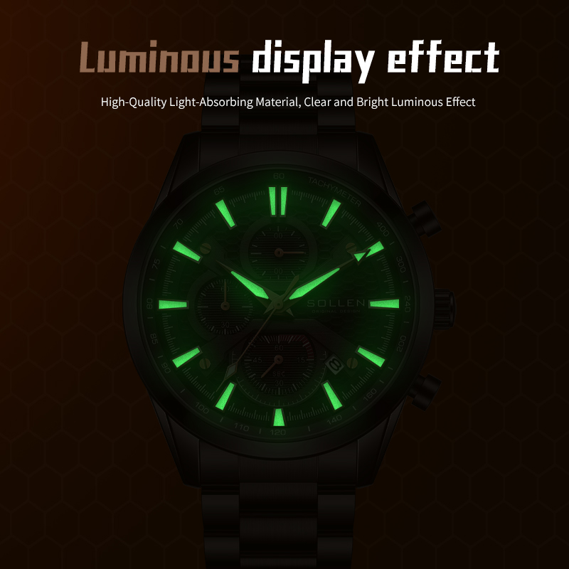メンズ ミリタリー スタイル クォーツ時計 - 発光針付きデ - Analog Quartz Watch のレビューと価格