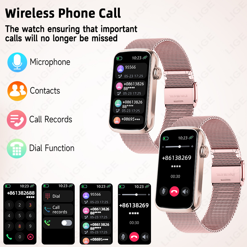 LIGE 1.47インチスマートウォッチ 男女兼用 スマート - Watches Ladies Smartwatch のレビューと価格