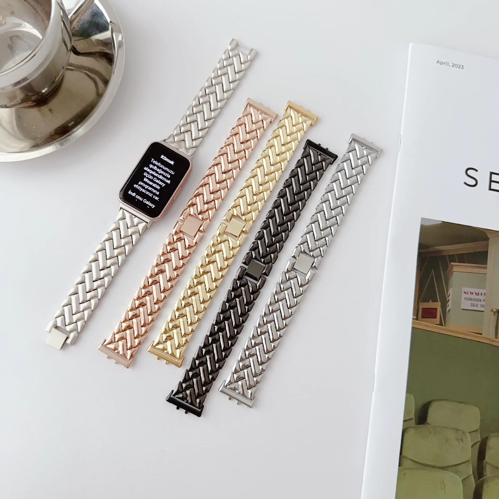 新しいリストバンドメタルストラップサムスンギャラクシーフィッ - Smartwatch Samsung Watches For Women のレビューと価格
