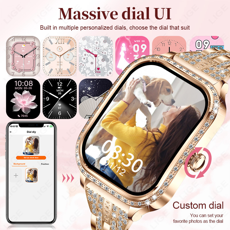 LIGE スマートウォッチ女性防水 Bluetooth 通話 - Watches Ladies Smartwatch のレビューと価格