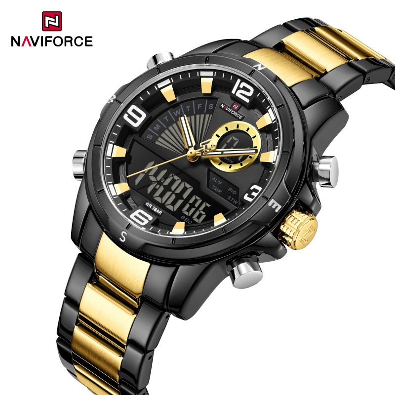 NAVIFORCE 男性デュアルディスプレイ腕時計 3ATM - Analog Quartz Watch のレビューと価格